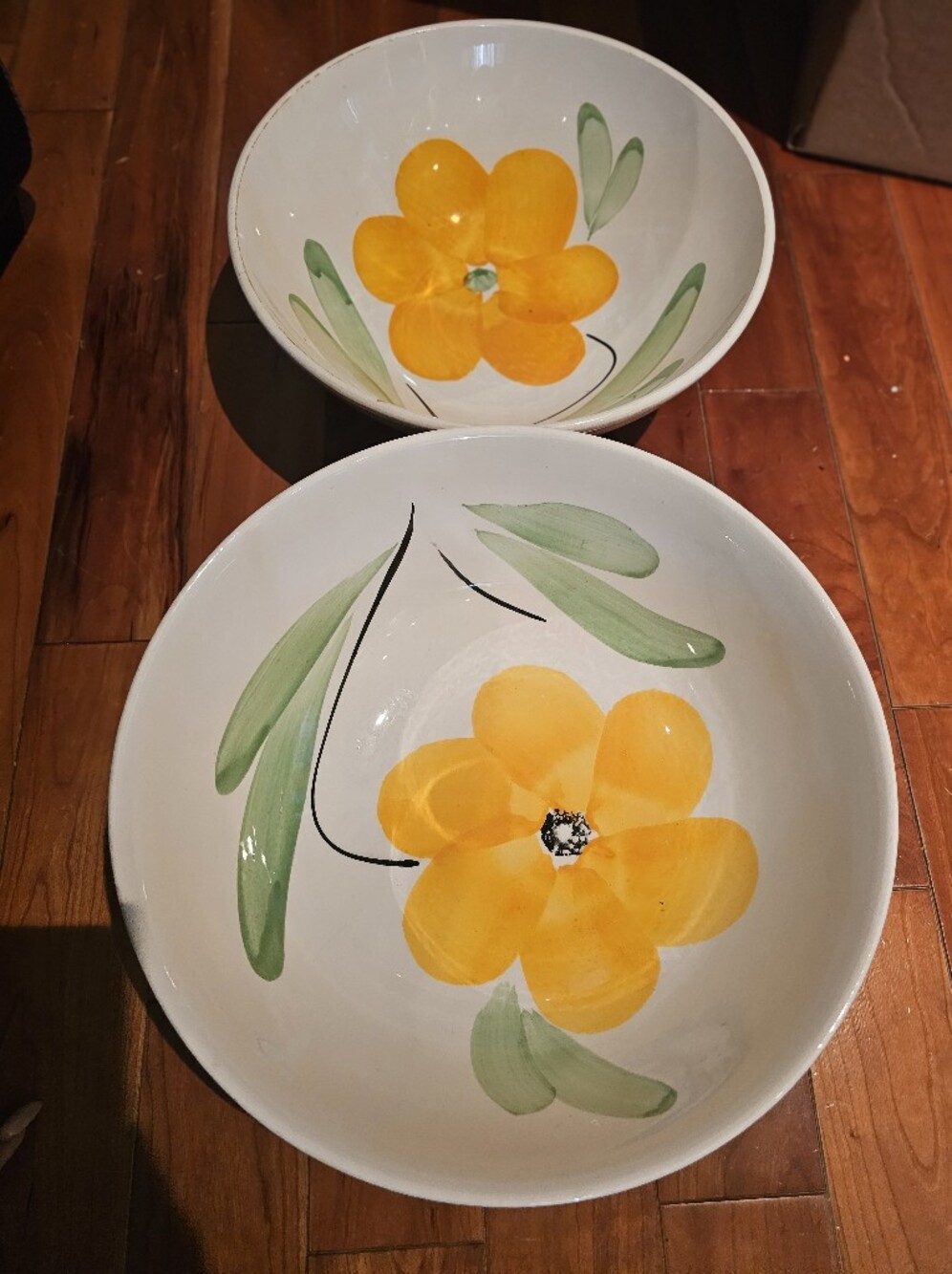 2 Vintage Bowls 60s 70s Handpainted Made In Italy -ceramic